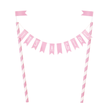 Its A Girl Bunting Cake Top